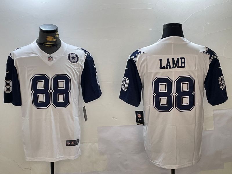 Men Dallas Cowboys #88 Lamb White 2024 Nike Limited NFL Jersey style 2